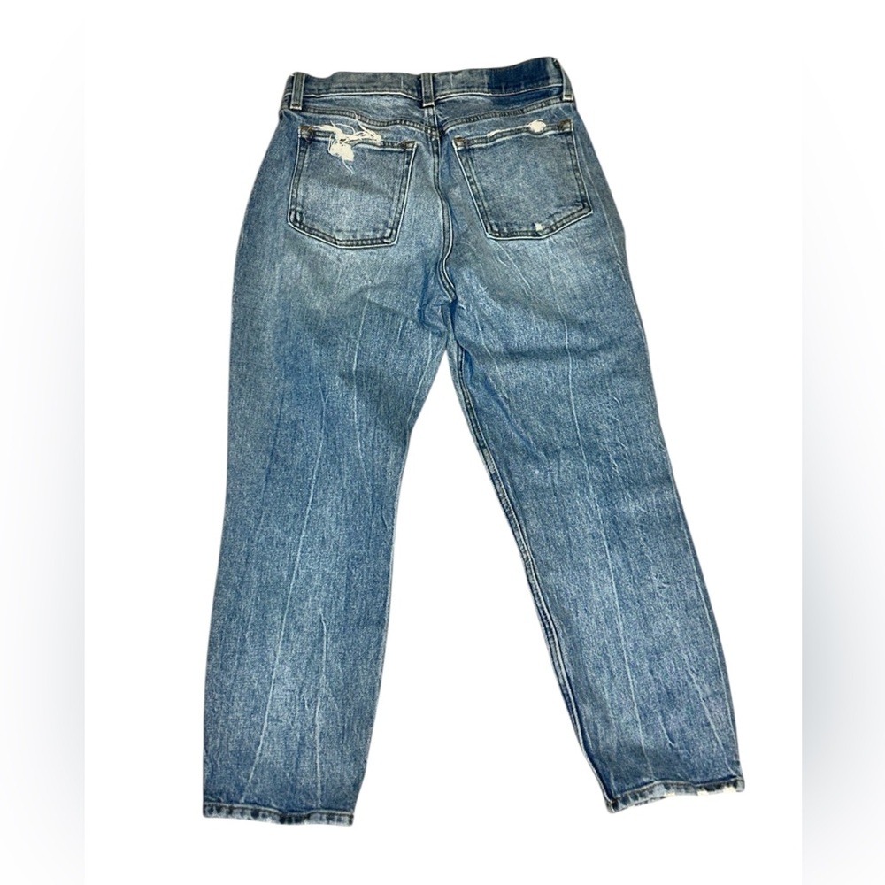 abercrombie&fitch high rise mom light wash lightly distressed jeans women’s 27” - Picture 7 of 11